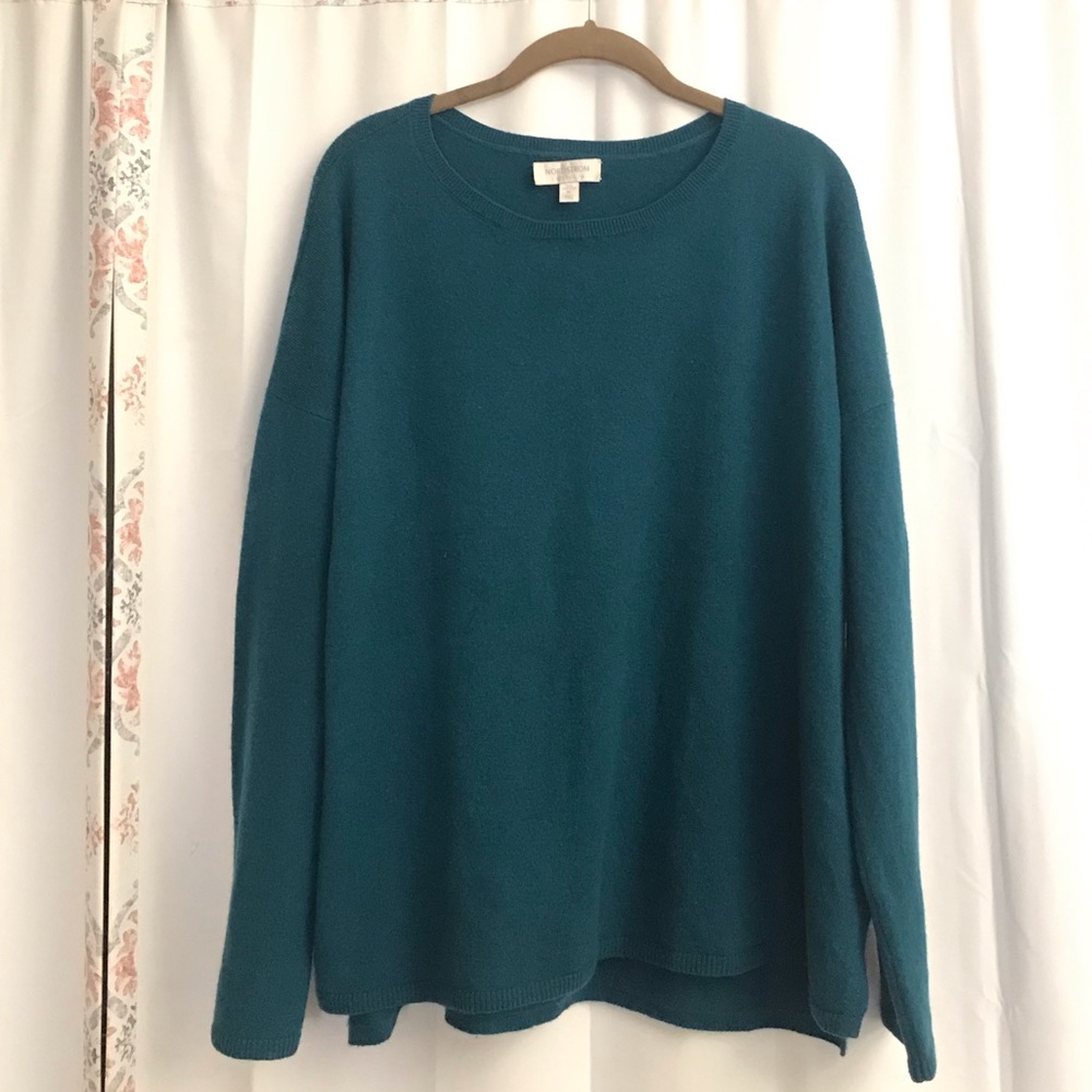 3/$25 Nordstrom Cashmere Teal Sweater XL